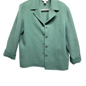 Talbots Women Petites 100% Wool Green Blazer Size‎ 12